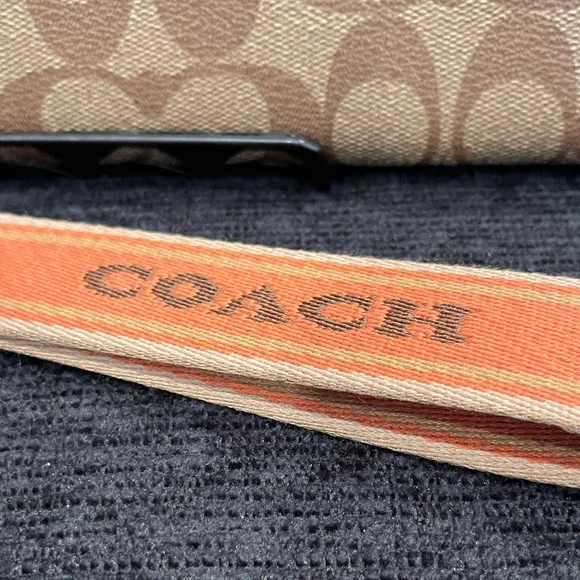 NWOT...Coach Tan and Brown Signature Wristlet - Picture 3 of 8